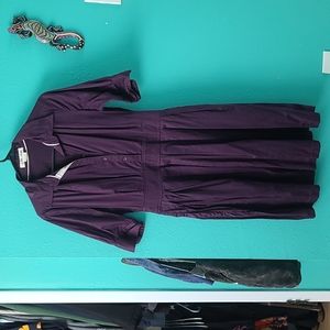 Eggplant shirt dress with pockets